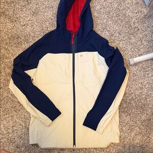 New Without Tags.  Vineyard Vines Navy and Beige Hooded Windbreaker